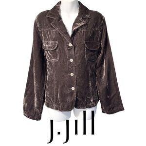 Velvet J. JILL | Mauve Purple Mother Of Pearl Button Shirt Jacket Coat Top